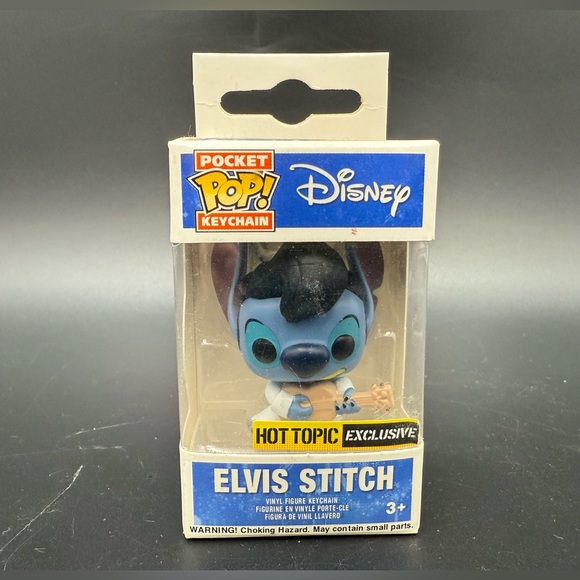 Disney Elvis Stitch Pop! Vinyl Keychain Funko Hot Topic - Picture 1 of 6